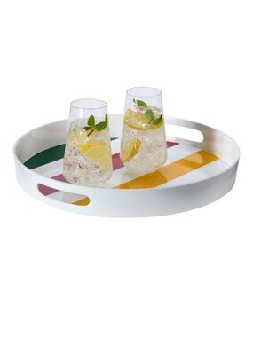 HBC STRIPES - Hudson's Bay Stripes Round Melamine Tray, **BRAND NEW**